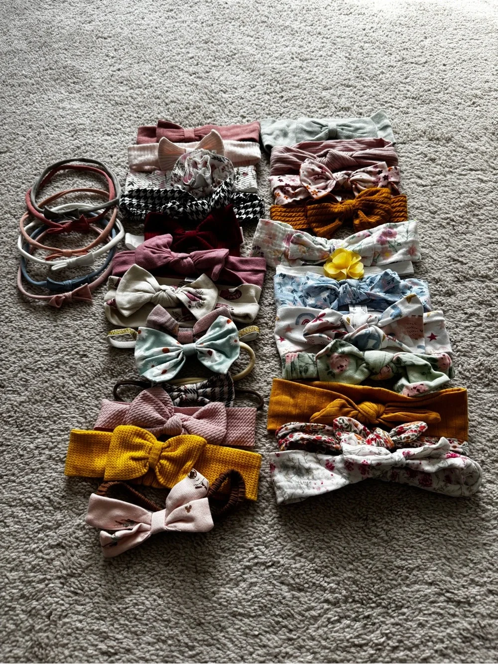 Kids Floral & Solid Bow Headband Set - 31 Headbands